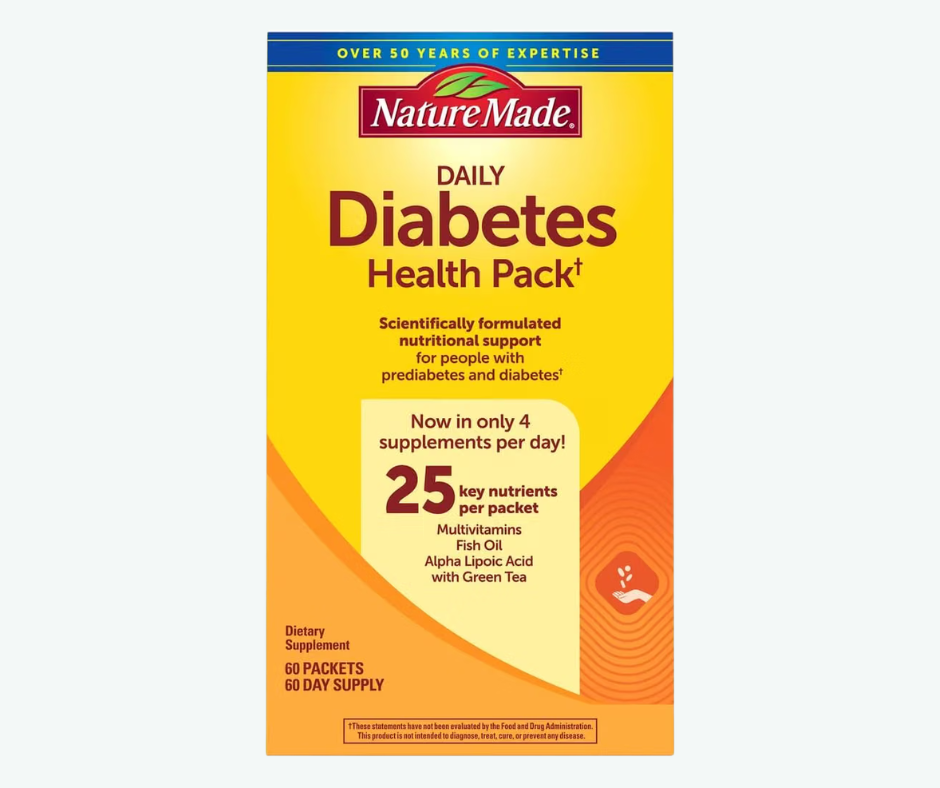 Nature Made - Paquete Diario para el Cuidado de la Diabetes - Vitaminas y Minerales para la Salud en Diabetes | Sobres