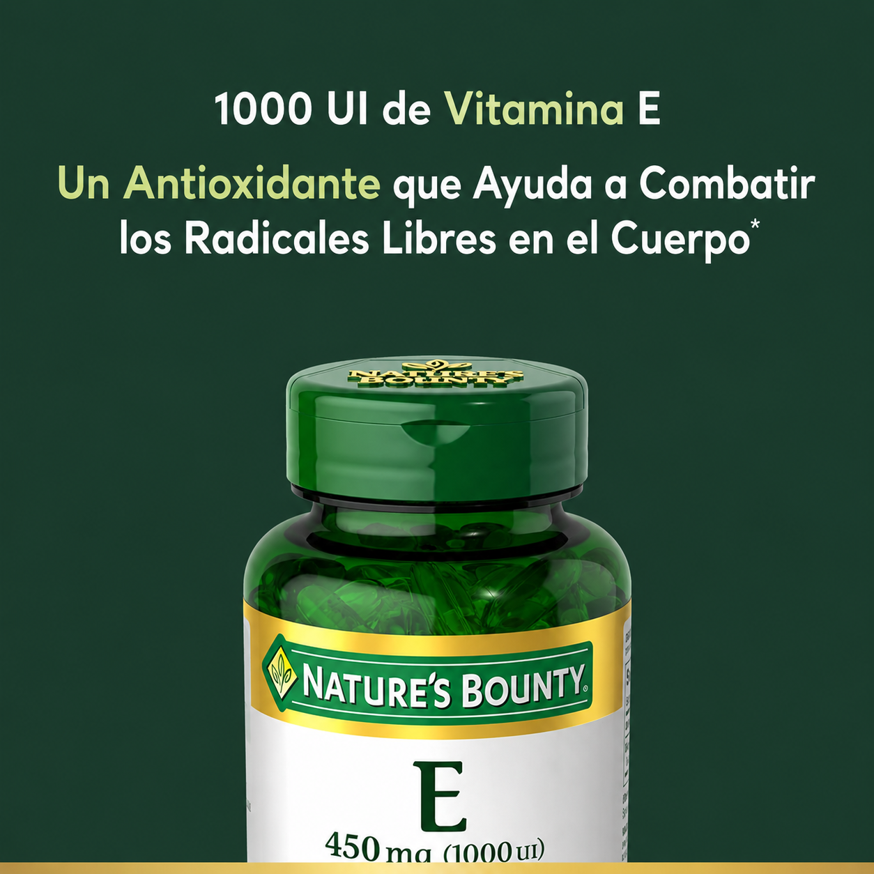 Nature's Bounty - Vitamina E de 1000 IU - Favorece la Salud por sus Propiedades Antioxidantes y Refuerza el Sistema Inmunitario | 60 Softgels