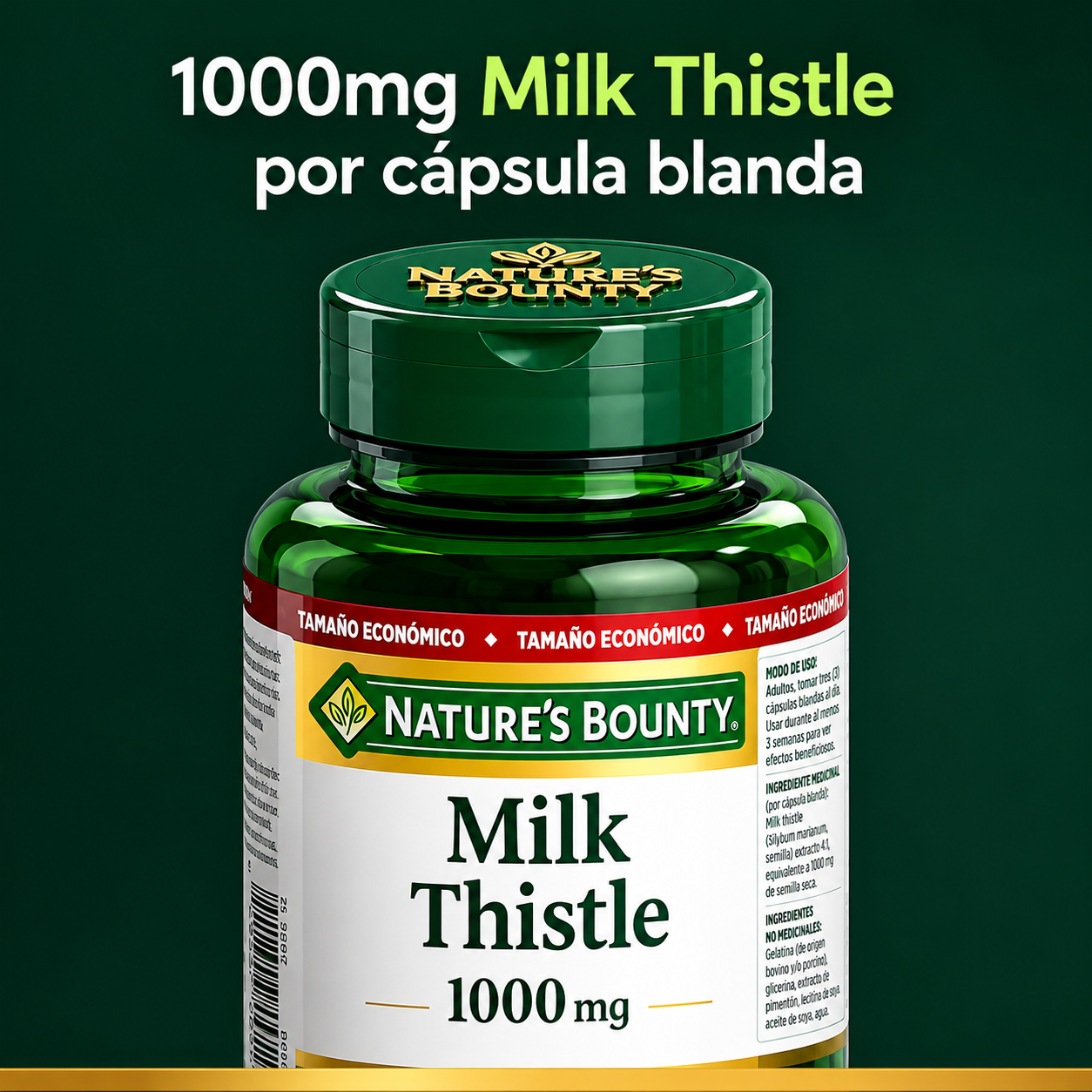 Nature’s Bounty Cardo Mariano 1000 mg – 200 Softgels | Apoyo y Protección para la Salud del Hígado