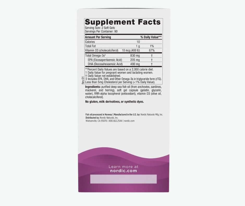 Nordic Naturals - Prenatal DHA - Omega-3 + Vitamina D3 | Softgels
