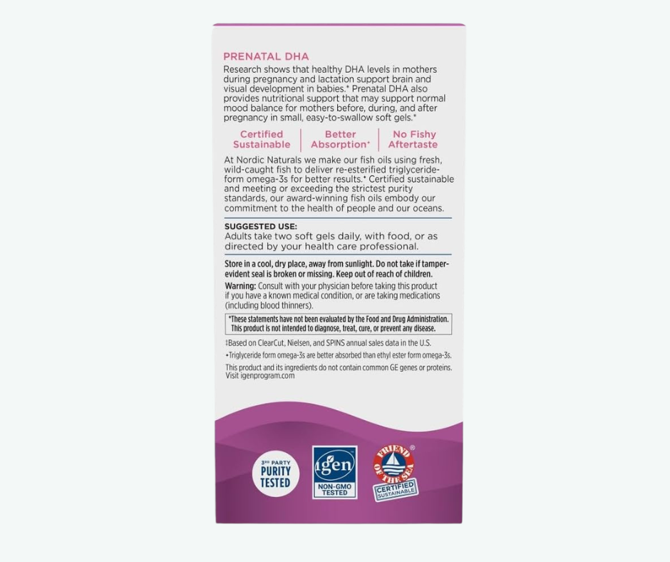 Nordic Naturals - Prenatal DHA - Omega-3 + Vitamina D3 | Softgels