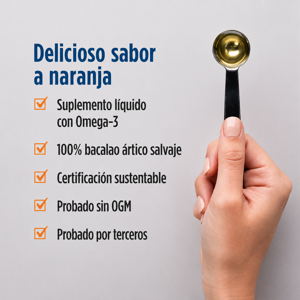 Nordic Naturals - Arctic Cod Liver Oil Líquido Sabor Naranja - Omega-3 Natural con Vitamina A y D | mL