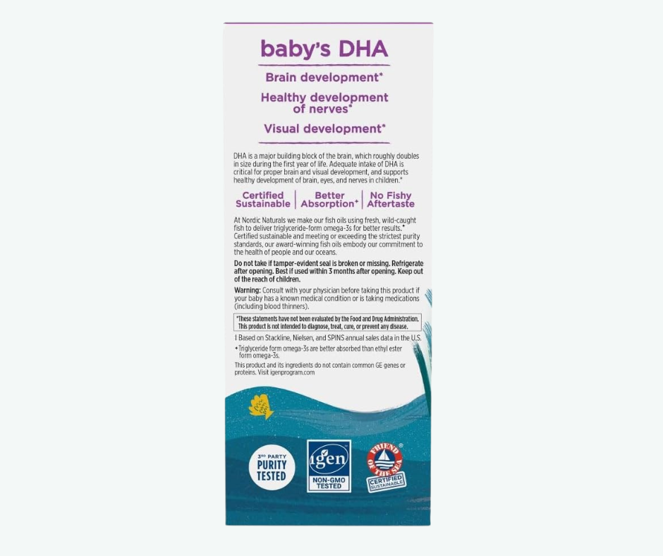 Nordic Naturals - Baby’s DHA 1050 mg con Vitamina D3 – Desarrollo Cerebral y Visual para Bebés