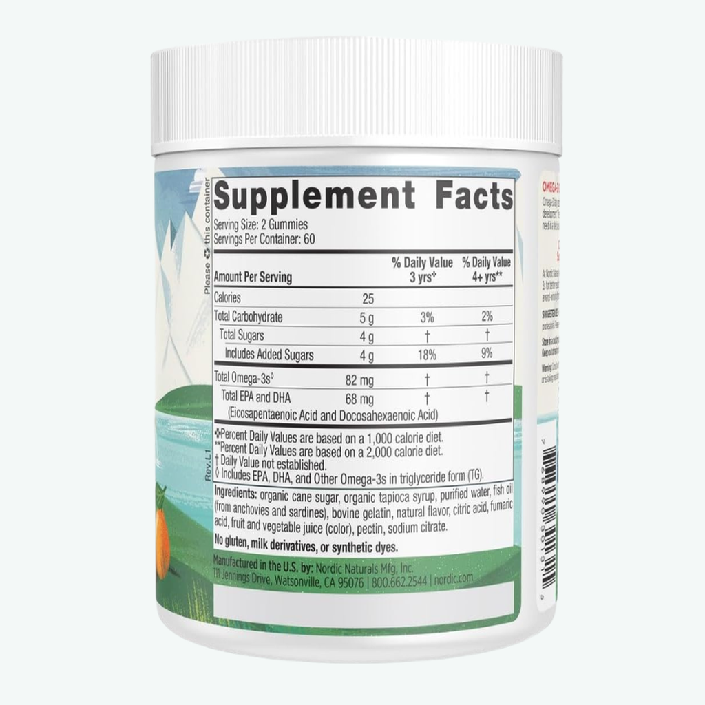 Nordic Naturals - Gomitas de Omega-3 para Niños  | DHA y EPA para Cerebro, Vista y Desarrollo