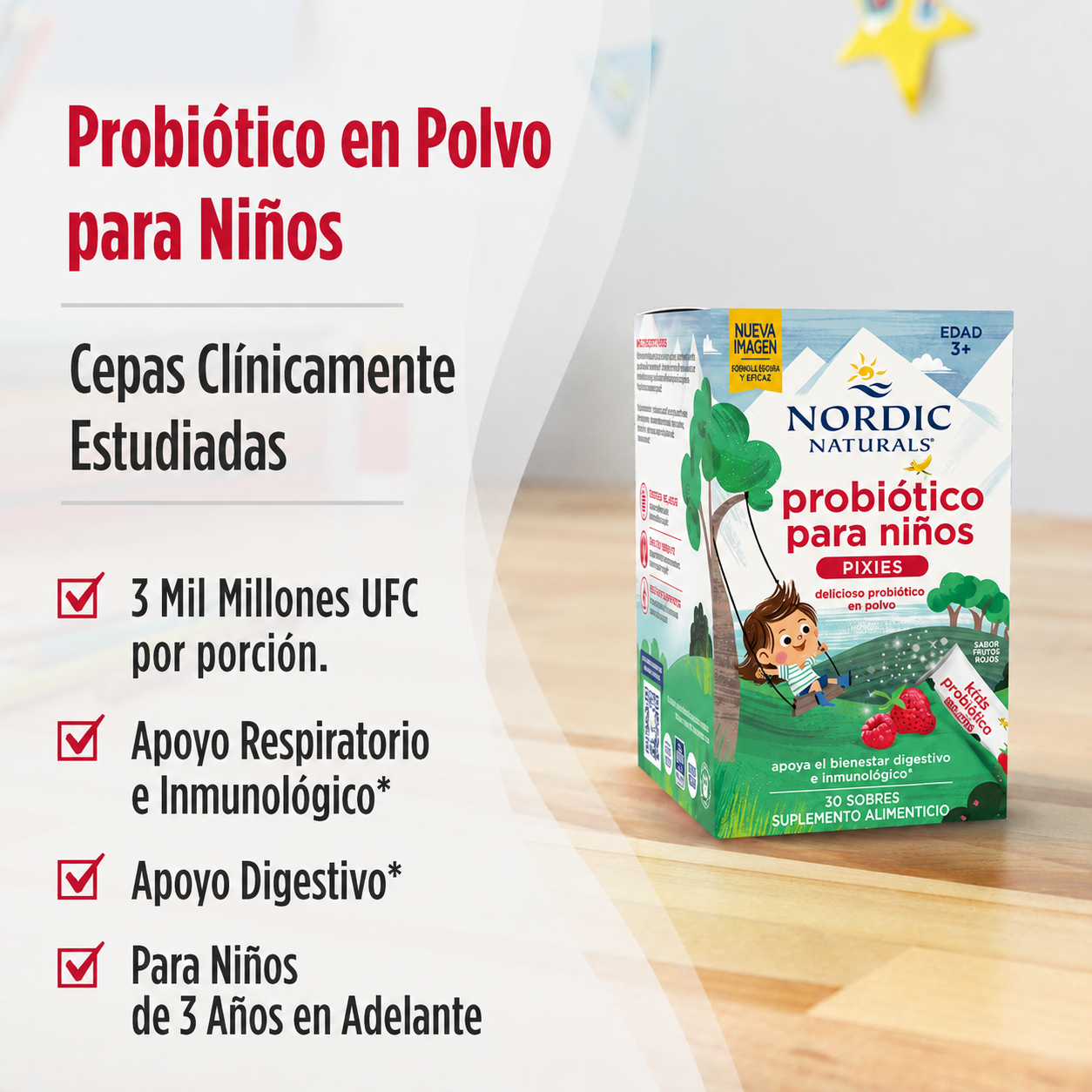 Nordic Naturals - Probiótico para Niños - Disolución Rápida | Salud Digestiva e Inmunológica | 30 Sobres