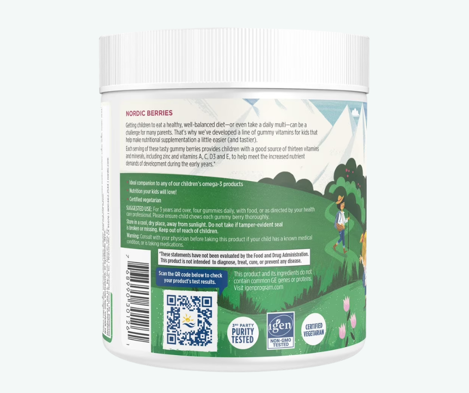 Nordic Naturals - Nordic Gomitas Multivitamínicas Sabor Cereza – Multivitamínico para Niños | 120 Gomitas