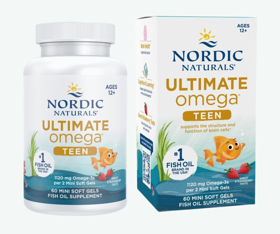 Nordic Naturals - Ultimate Omega Teen – Omega 3 para Adolescentes | Cerebro, Enfoque y Desarrollo | 60 Softgels