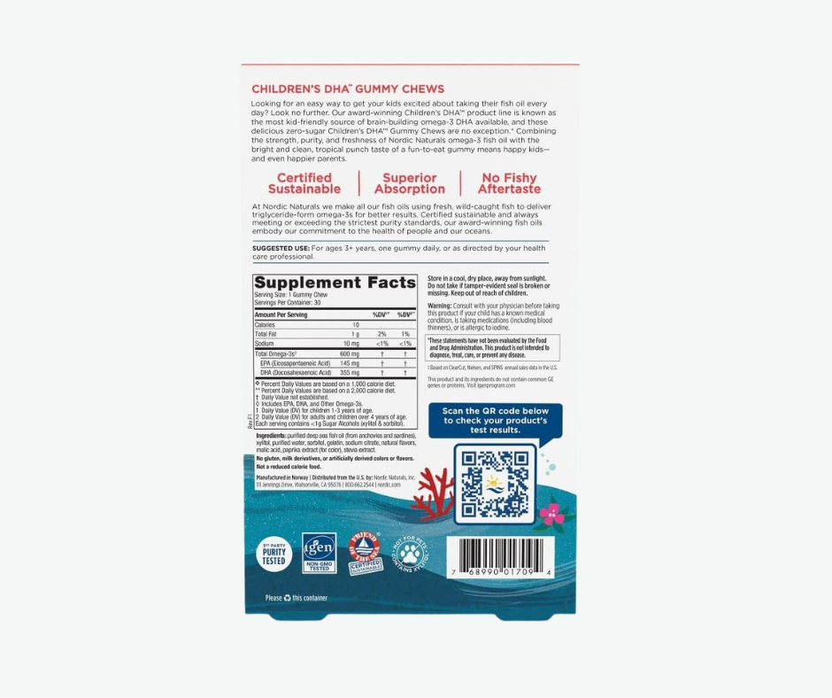 Children’s DHA Omega-3 para Niños – Soporte Cerebral y Visual