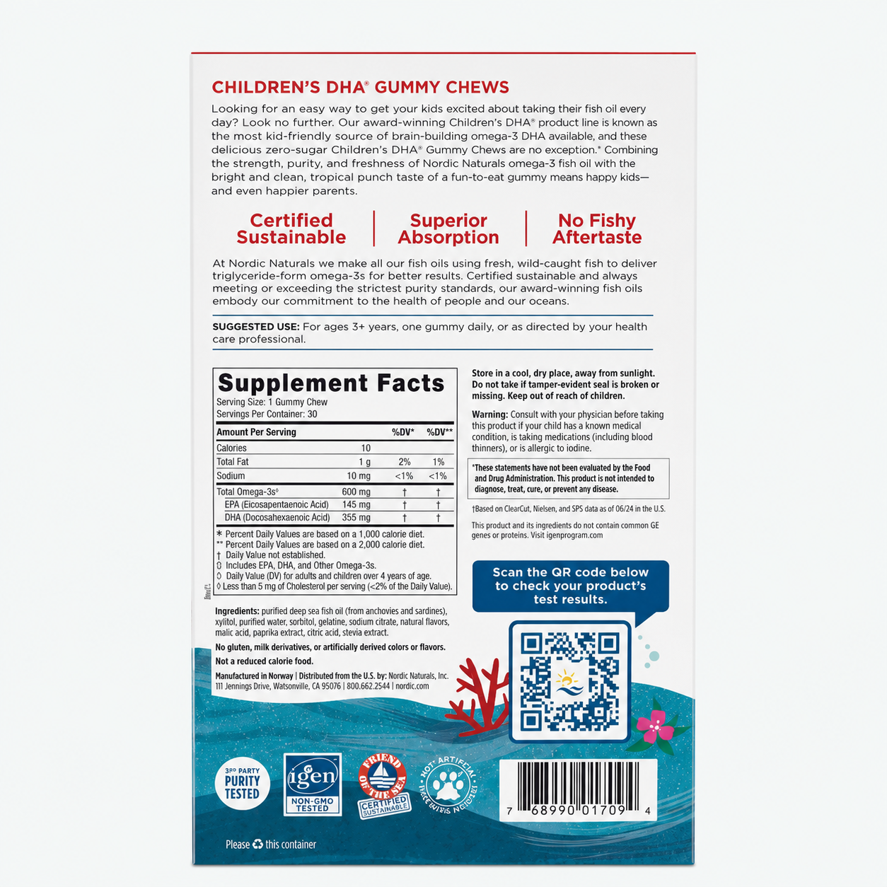 Nordic Naturals - Children’s DHA Omega-3 para Niños - Soporte Cerebral y Visual | Gomitas