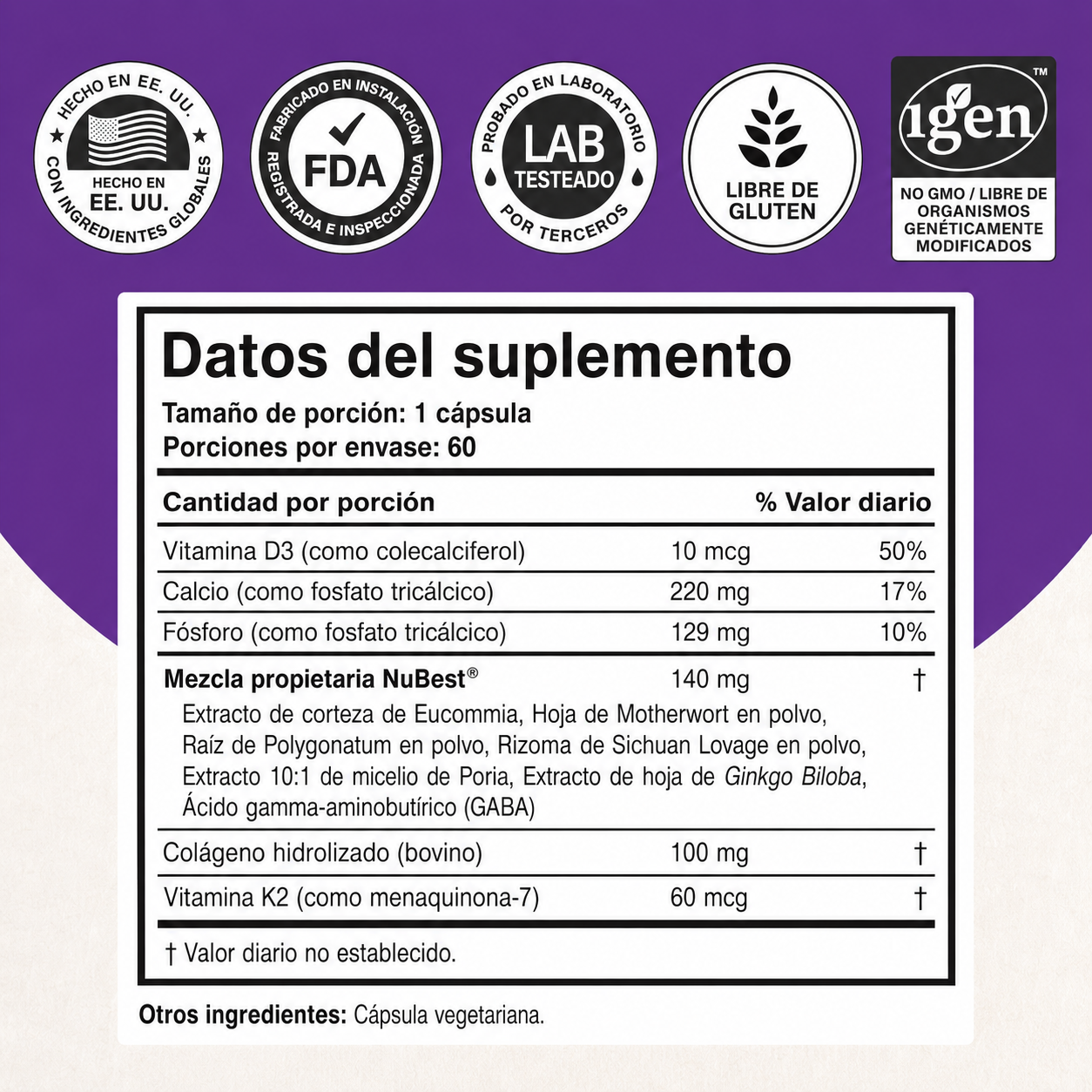 NuBest Tall 10+ – Vitaminas para Crecimiento y Salud Ósea para Niños | 60 Cápsulas