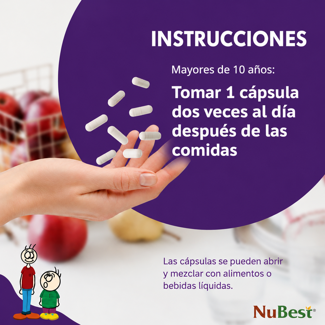 NuBest Tall 10+ – Vitaminas para Crecimiento y Salud Ósea para Niños | 60 Cápsulas