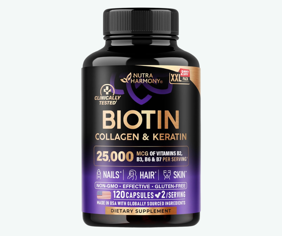 Nutra Harmony - Biotina, Colágeno y Queratina – Vitaminas para Cabello, Piel y Uñas | Cápsulas