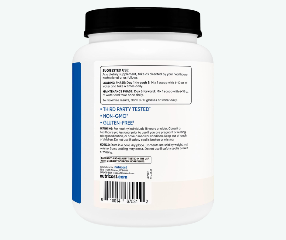 Nutricost - Creatina Monohidratada Micronizada en Polvo | 500 Gr y 1 KG