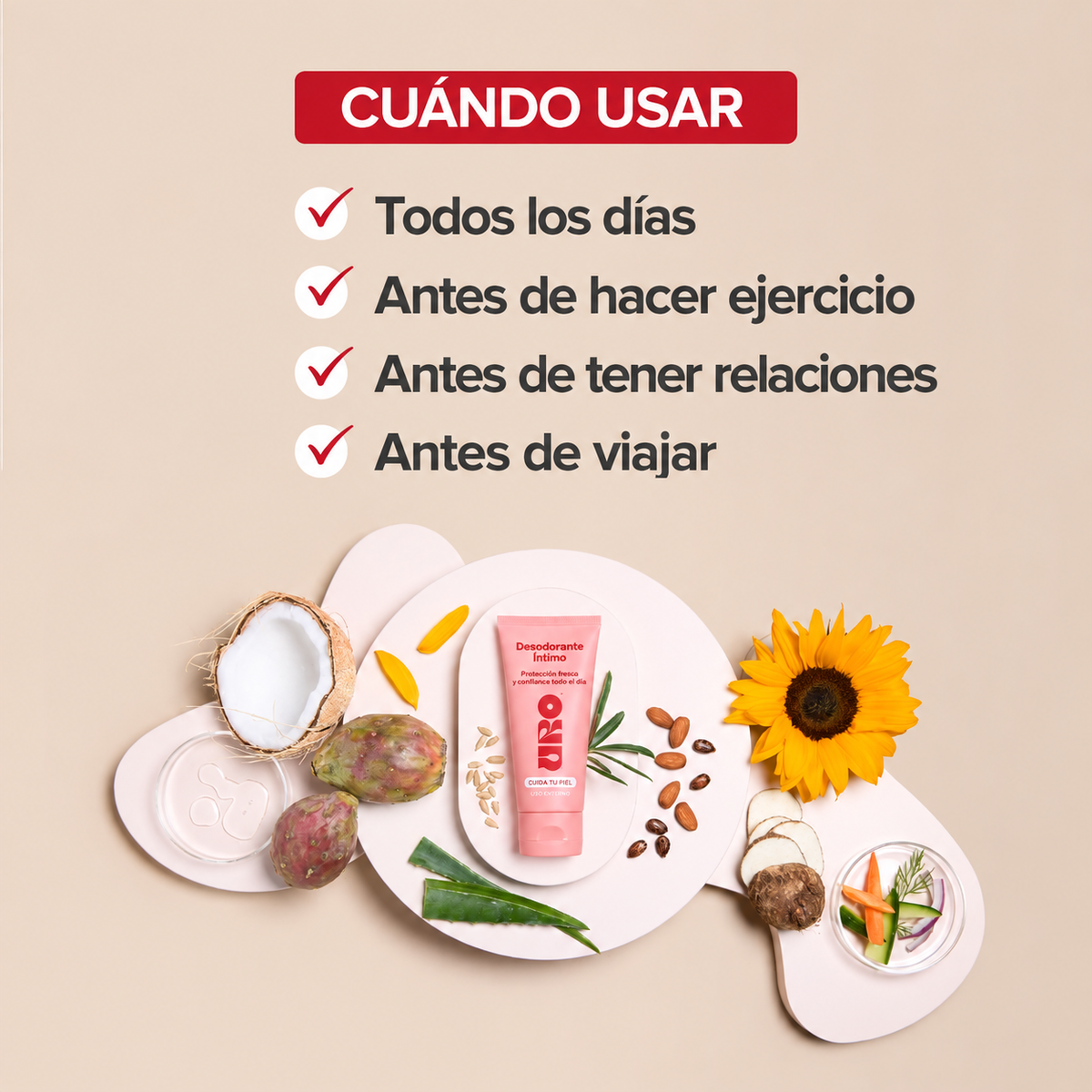 O Positiv Health - Desodorante Íntimo URO - Sin aluminio, Controla los Olores y las Rozaduras | 85 Gr