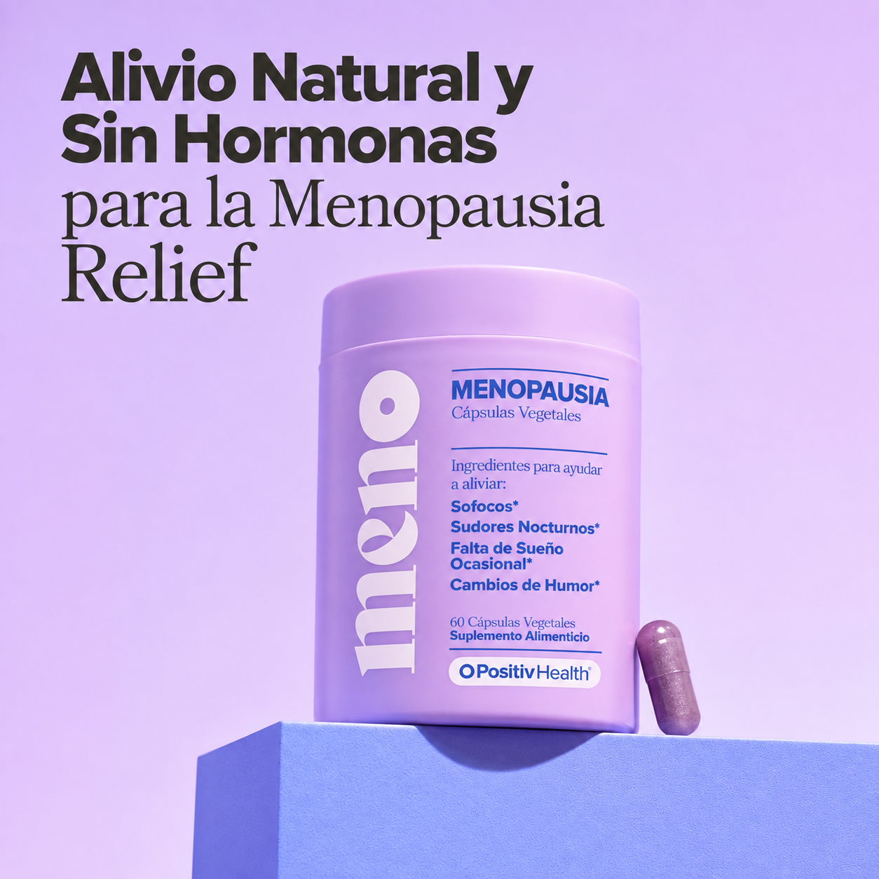 O Positiv Health - MENO Menopause - Alivia los Sofocos y los Sudores Nocturnos | 60 Cápsulas