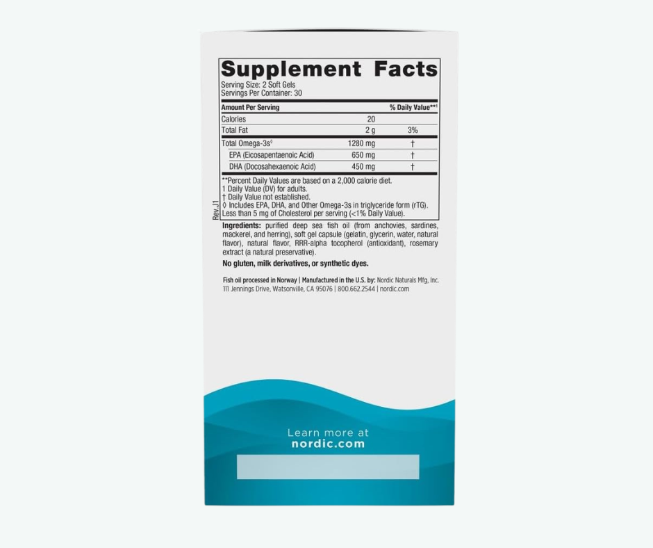 Nordic Naturals - Omega 3 Ultimate Omega 1280 mg – Alta Potencia para Corazón, Cerebro y Defensas | Softgels
