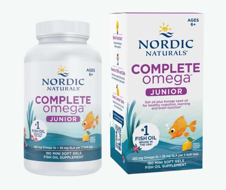 Nordic Naturals - Omega Junior Completo – Apoyo Cerebral y Aprendizaje para Niños de 6+ | Mini Softgels