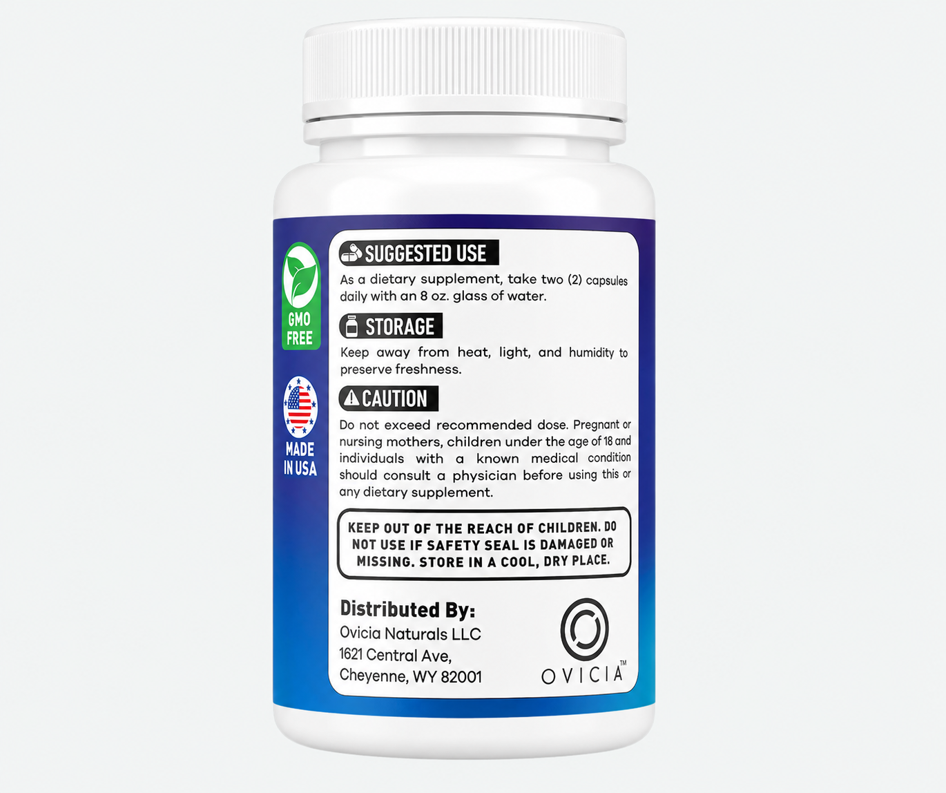 Ovicia - Cápsulas para la Memoria y el Estado de Ánimo - Fórmula Avanzada Premium con Ingredientes Totalmente Naturales y Vitaminas para la Salud y el Bienestar General | 60 Cápsulas