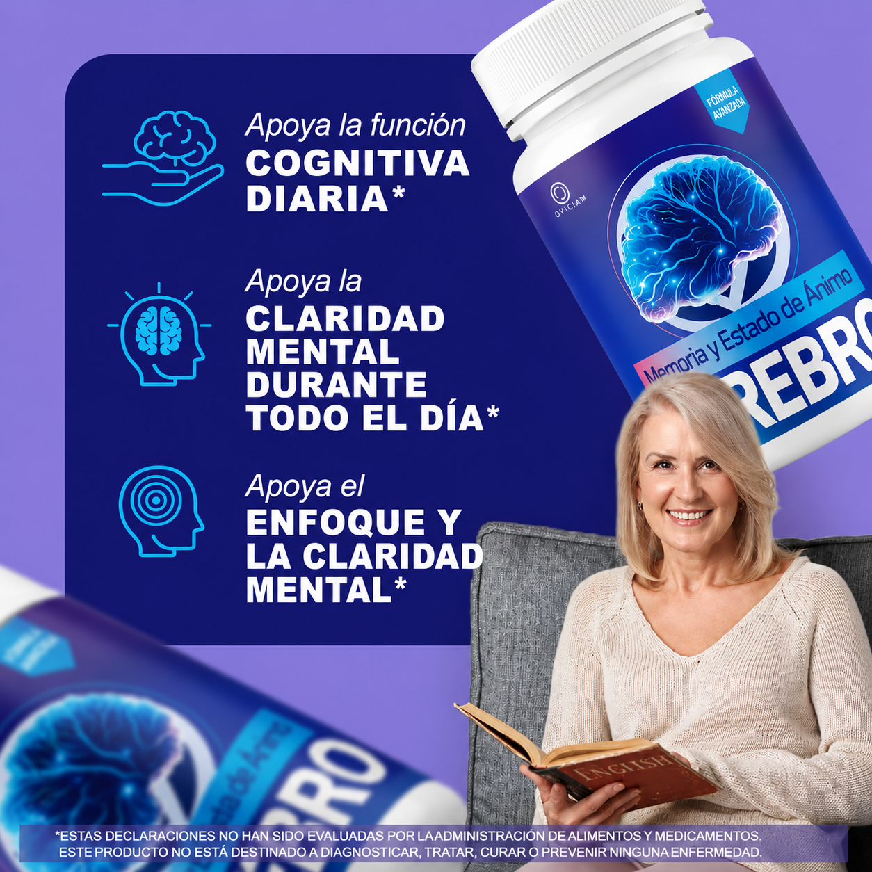 Ovicia - Cápsulas para la Memoria y el Estado de Ánimo - Fórmula Avanzada Premium con Ingredientes Totalmente Naturales y Vitaminas para la Salud y el Bienestar General | 60 Cápsulas