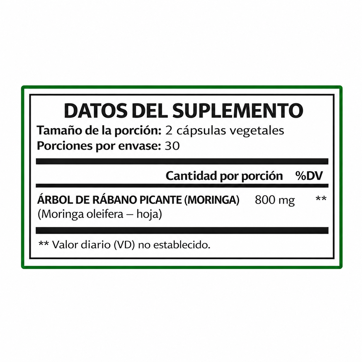 Rosabella - Moringa 100% Pura - Potencia Máxima - Energía Natural, Antioxidantes y Soporte Inmunológico | 60 Cápsulas