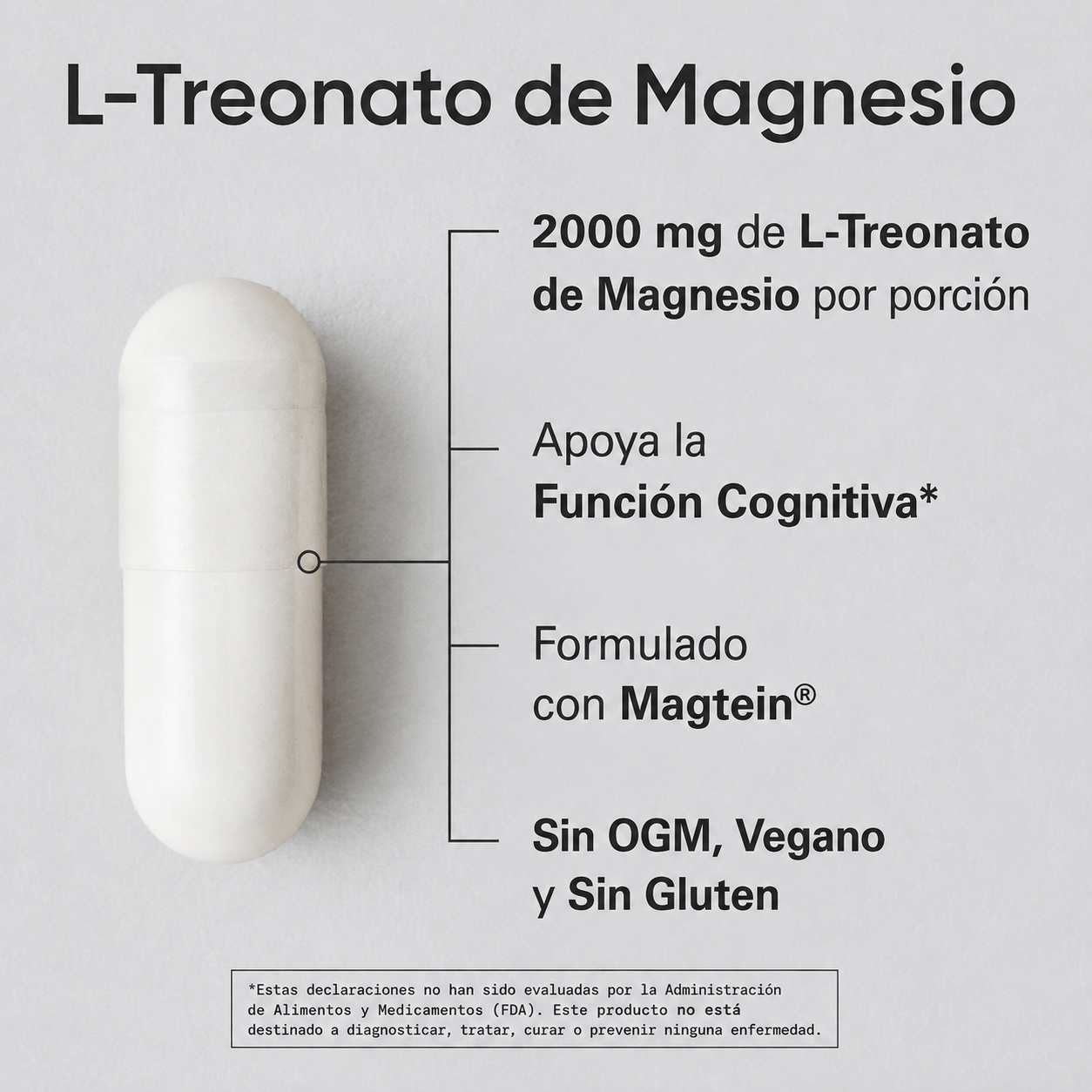 Sports Research - L-Treonato de Magnesio de 2000 mg con Magtein - Favorece el Funcionamiento Cerebral y el Sueño - Vegano, Sin OMG y Sin Gluten | 135 Softgels