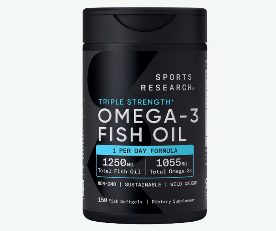 Sports Research - Omega-3 con Aceite de Pescado de Triple Concentración - Apoyo para el Corazón, Cerebro y Articulaciones | Softgels