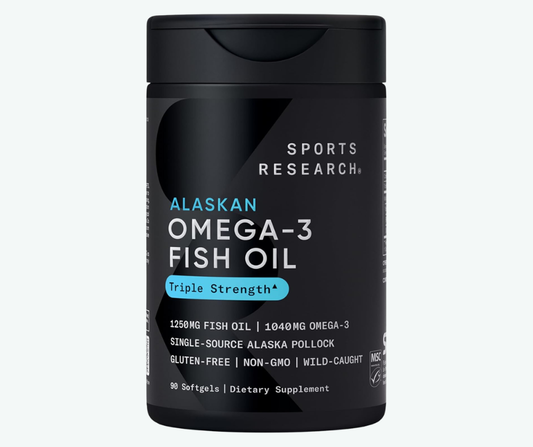 Sports Research - Omega-3 con Aceite de Pescado de Triple Concentración - Apoyo para el Corazón, Cerebro y Articulaciones | Softgels