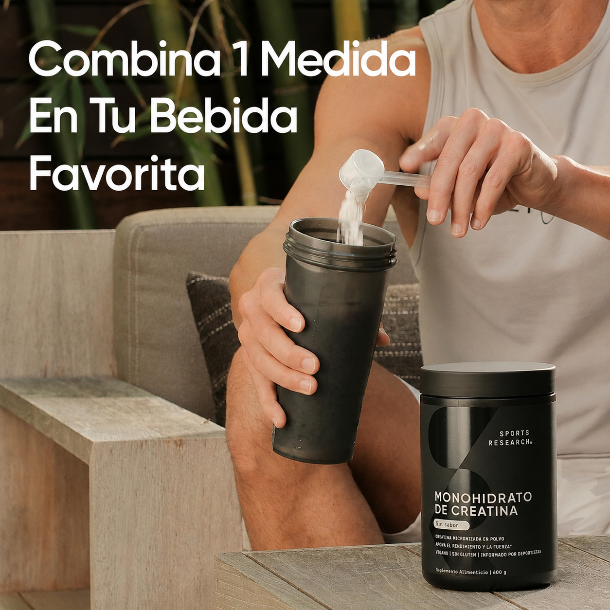Sports Research – Creatina Monohidratada Micronizada Sin Sabor | 300 Gr, 500 Gr y 1 Kg