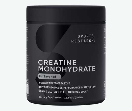 Sports Research – Creatina Monohidratada Micronizada Sin Sabor | 300 Gr, 500 Gr y 1 Kg
