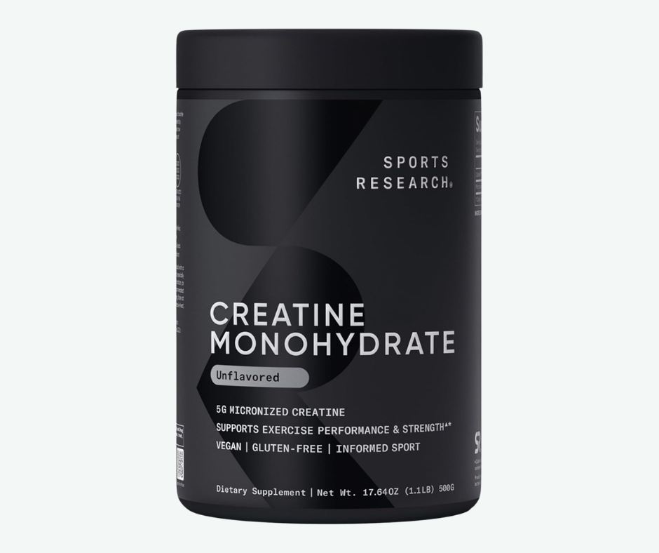 Sports Research – Creatina Monohidratada Micronizada Sin Sabor | 300 Gr, 500 Gr y 1 Kg