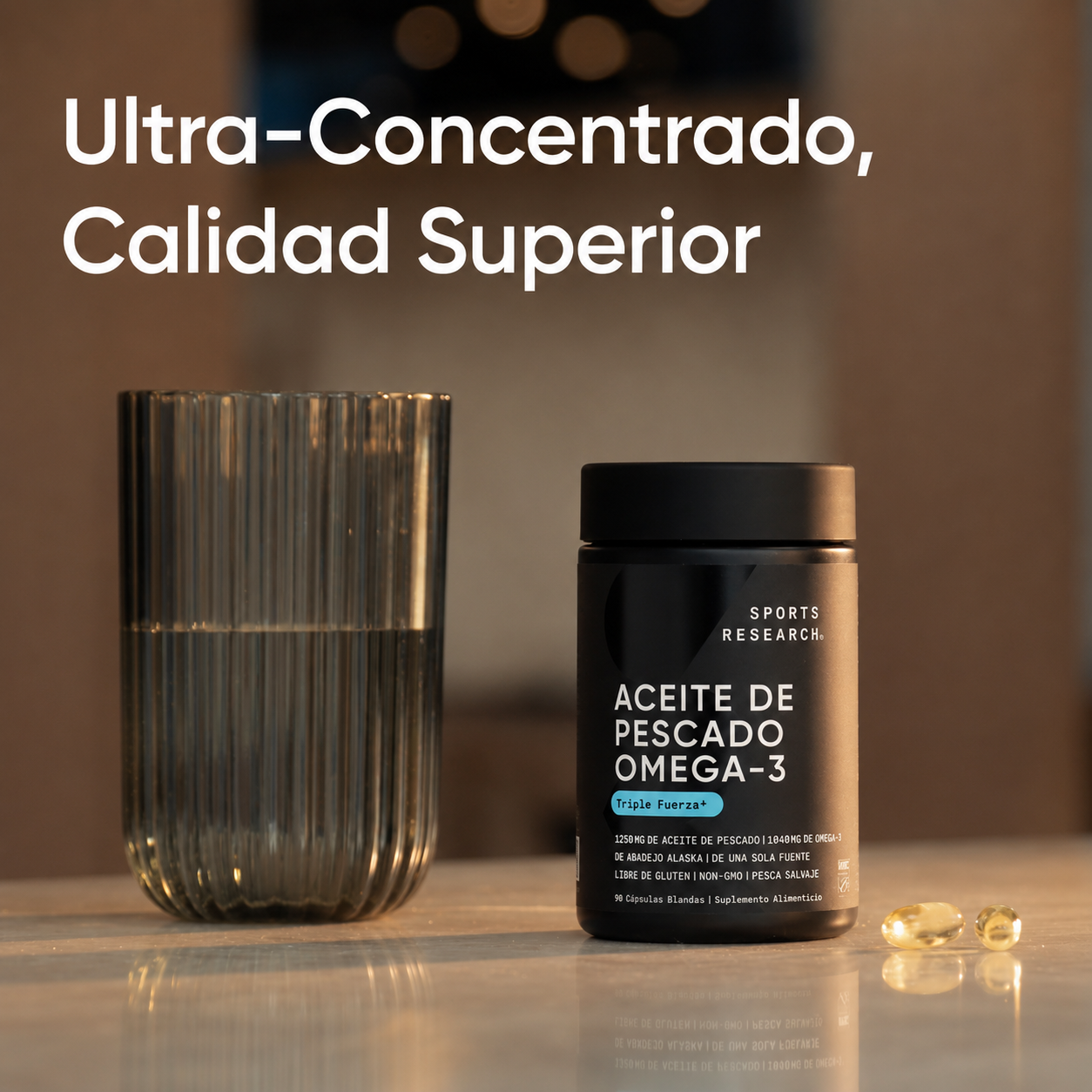 Sports Research - Omega-3 con Aceite de Pescado de Triple Concentración - Apoyo para el Corazón, Cerebro y Articulaciones | Softgels