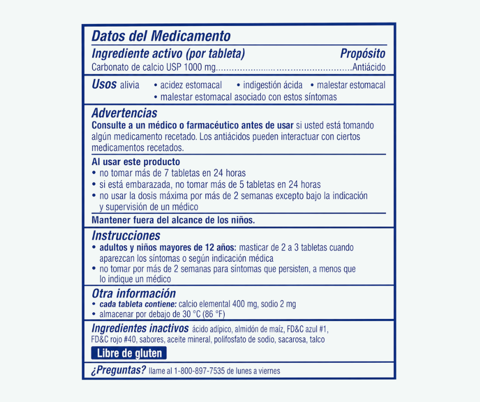 TUMS Antiácido Ultra Strength 1000 mg – 265 Tabletas Masticables | Alivio Rápido para Acidez y Agruras