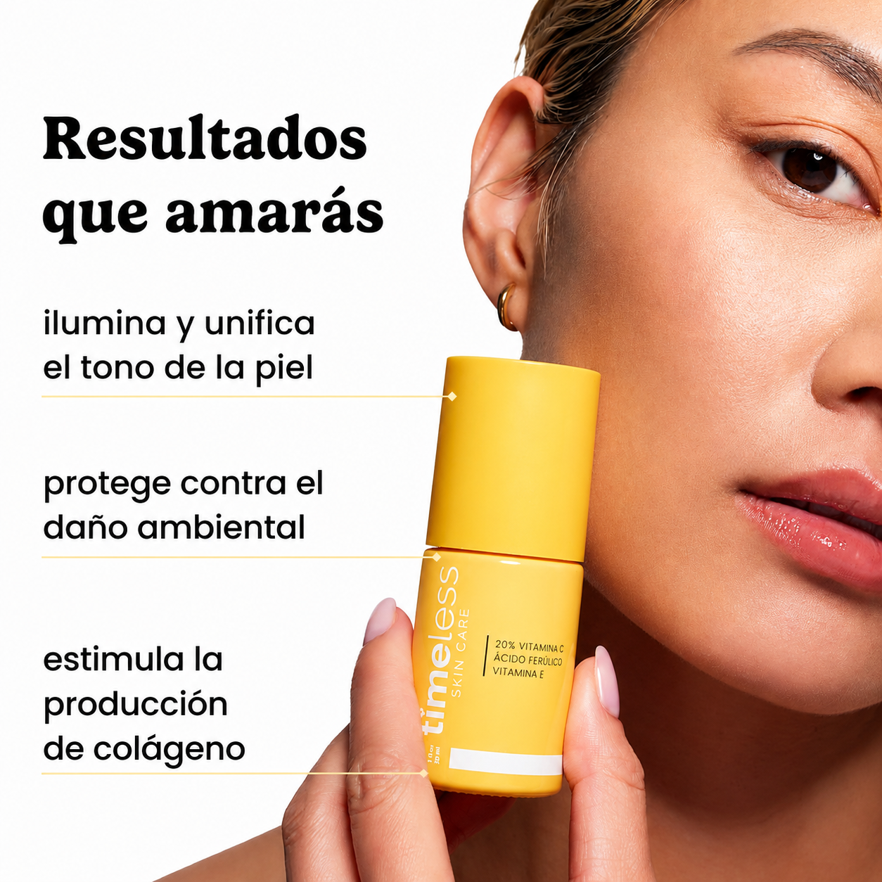 Timeless Skin Care - Sérum de Vitamina C con Vitamina E y Ácido Ferúlico - Sérum Iluminador para Pieles Grasas y Secas | 30 mL