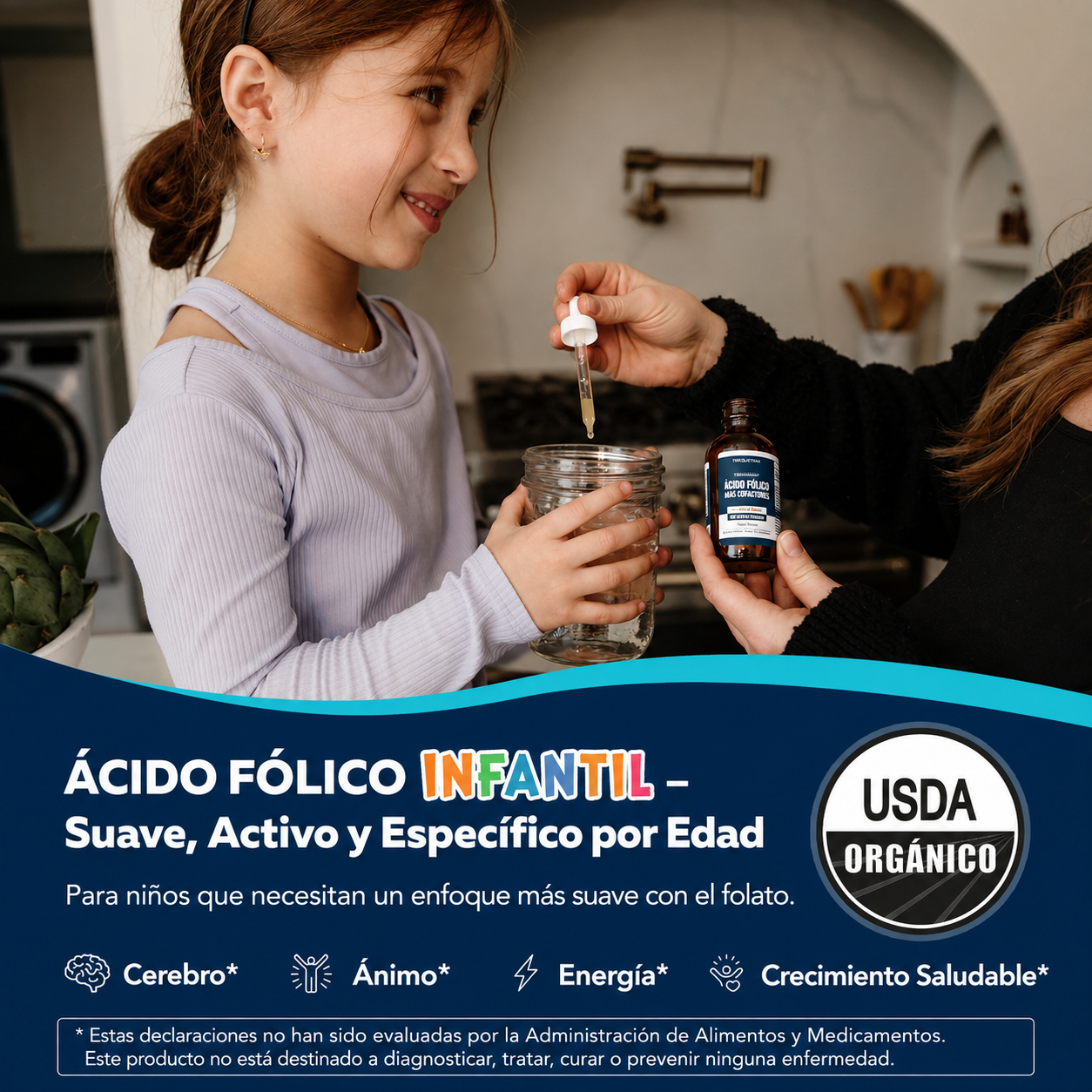 Triquetra - Ácido Folínico + Cofactores B12, B6 y B2 - Apoyo Suave a la Metilación para el Estado de Ánimo, la Energía y las Funciones Cognitivas - Dosis Adaptables a la Edad para Niños de 1 a 18 Años - Sabor a Frutos del Bosque | 60 mL