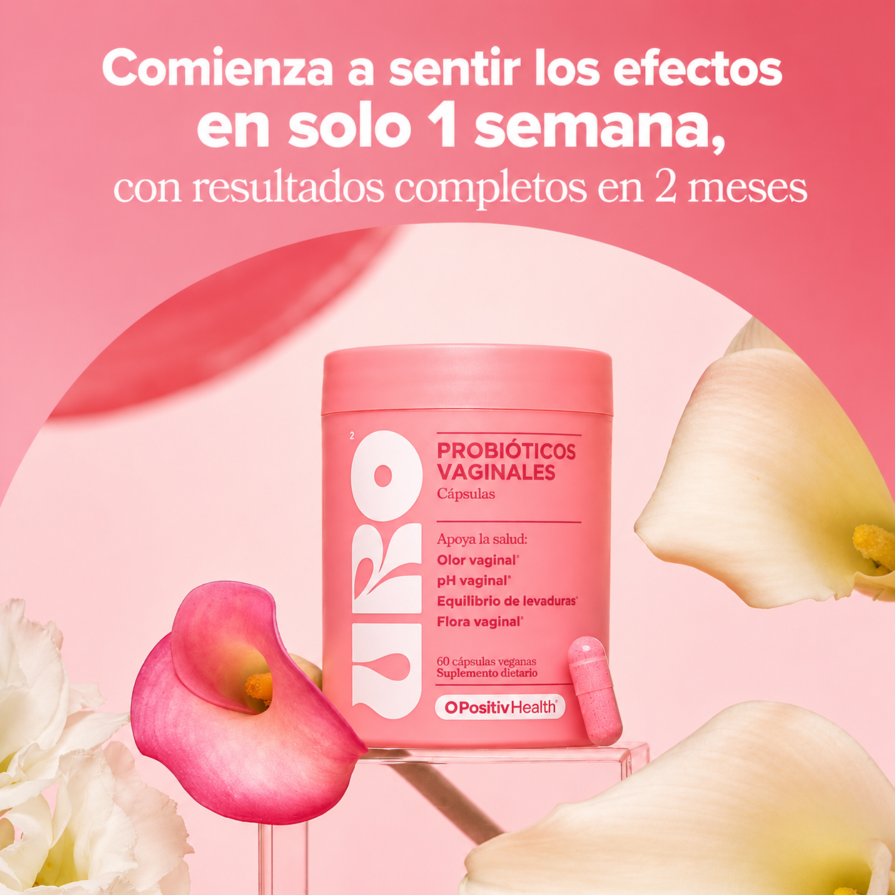 URO Vaginal Probiotic 60 Cápsulas – Probióticos para Salud Vaginal y Balance del pH