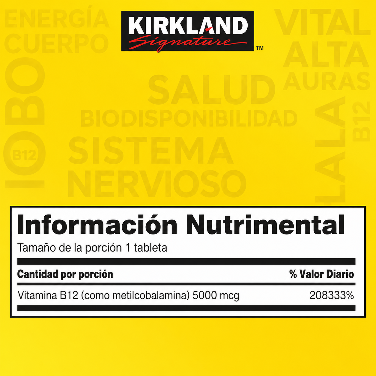 Vitamina B12 5000 mcg Metilcobalamina – 300 tabletas – Kirkland Signature