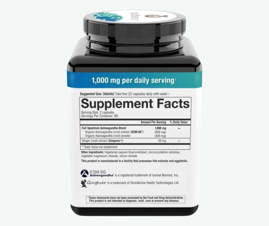 Youtheory - Ashwagandha de 1000 mg - Adaptógeno para Estrés y Energía | 180 Cápsulas