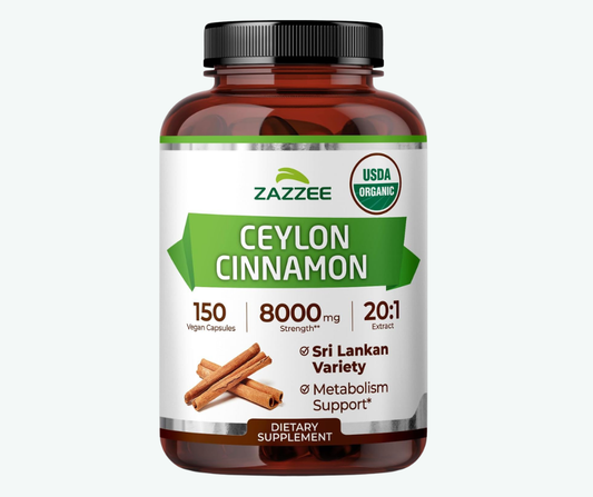 Zazzee - Extracto de Canela de Ceilán - Apoyo Antioxidante y Metabólico Totalmente Natural | 150 Cápsulas