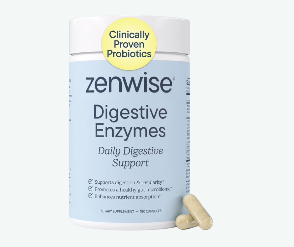 Zenwise Digestive Enzymes Cápsulas – Enzimas Digestivas con Probióticos para la Digestión y Salud Intestinal