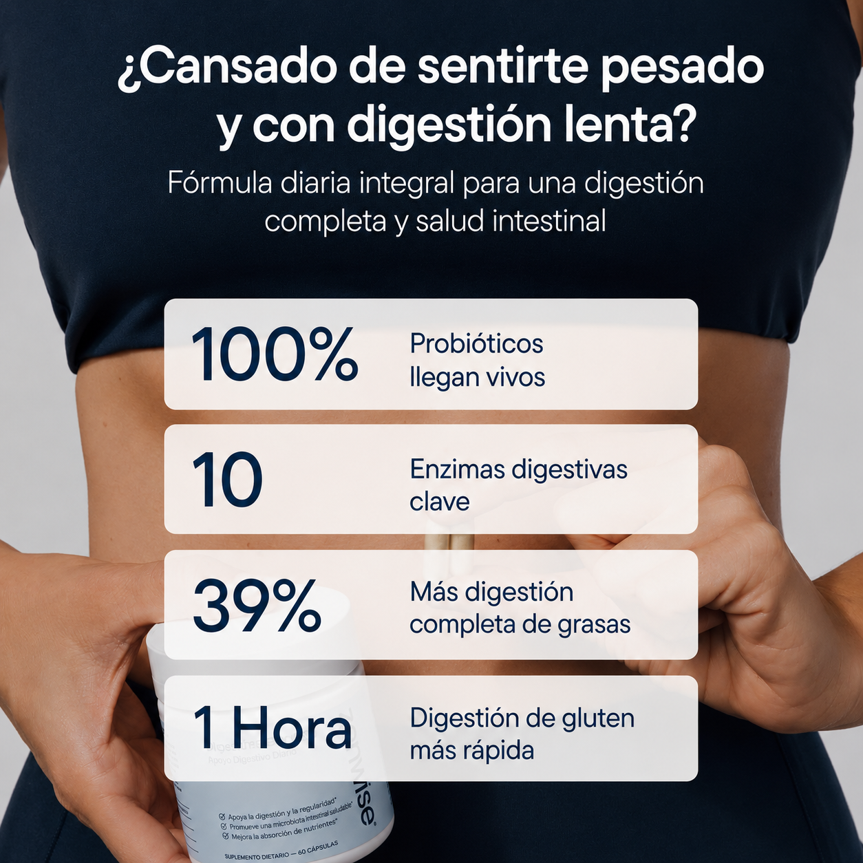 Zenwise Digestive Enzymes Cápsulas – Enzimas Digestivas con Probióticos para la Digestión y Salud Intestinal