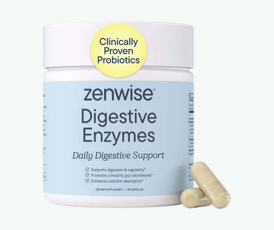 Zenwise Digestive Enzymes Cápsulas – Enzimas Digestivas con Probióticos para la Digestión y Salud Intestinal
