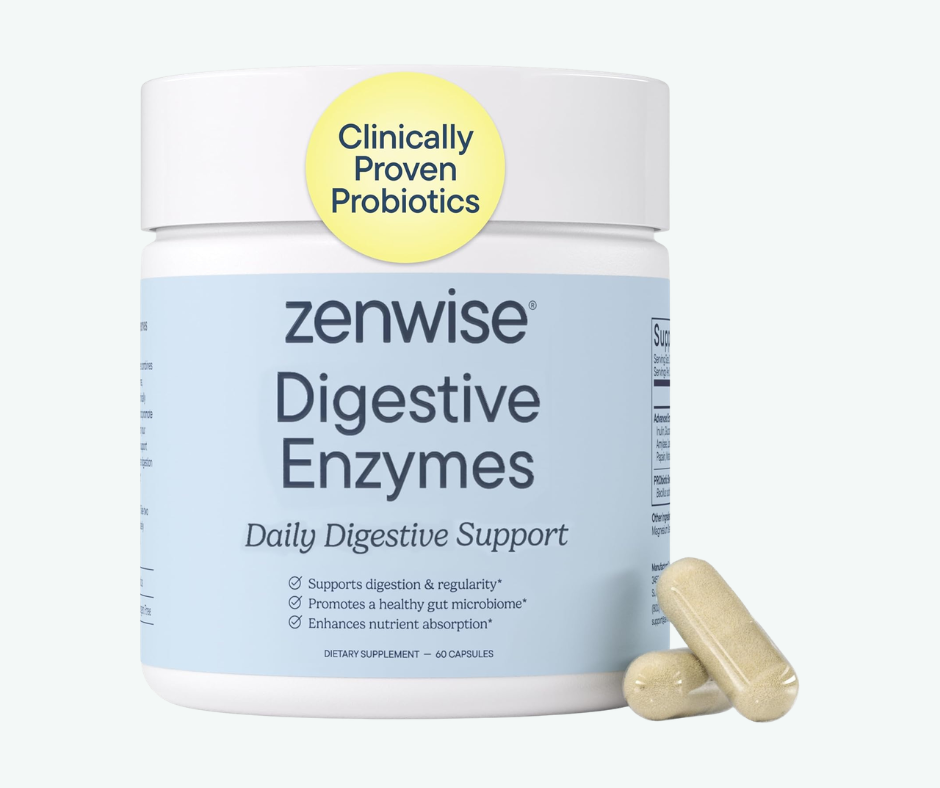 Zenwise Digestive Enzymes Cápsulas – Enzimas Digestivas con Probióticos para la Digestión y Salud Intestinal